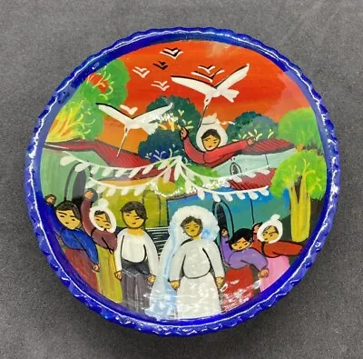 Talavera Ceramic HandPainted Mexican Pottery 5” Diameter Footed Salsa Bowl • $16
