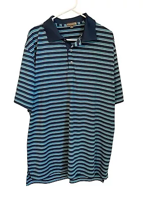 Peter Millar Summer Comfort Royal Oaks Country Club Houston Blue Stripe Size XL • $28