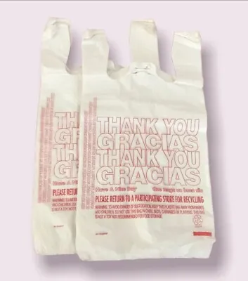 200 T-Shirt Thank You Plastic Grocery Store Grocery Shopping Carry Out Bag New • $9.18