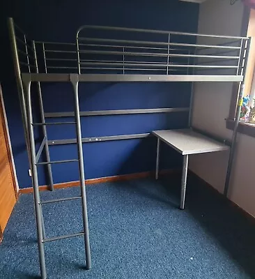 Ikea Metal Frame High Sleeper Bed With Desk • £40