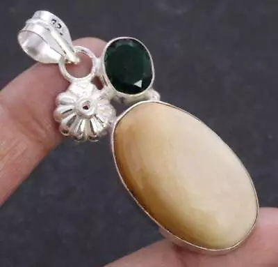 Appealing Picture Jasper 925 Silver Plated Pendant Of 2  Ethnic • $1.99