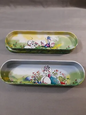 Metal 6 L Oval Pencil Case 3PC Diddle Depesce Mice Courting #0684 Germany • $6.49