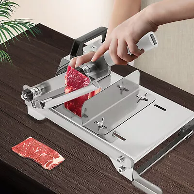 Stainless Steel Manual Meat Slicer Slicing Machine Frozen Meat Beef Bones Cutter • $31.35