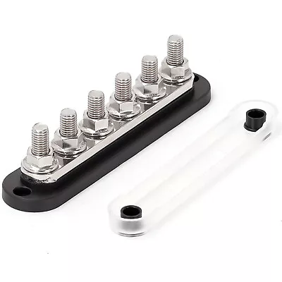 6 GANG 300A M8 Power Distribution Block Bus Bar Terminal Post Stud 12V Black • $39.99