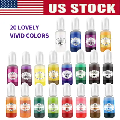 20 Colors UV Resin Pigment Dye Alcohol Ink Liquid Epoxy DIY Kits Making Jewelry • $15.22