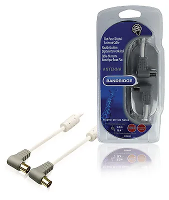 £7.49 • Buy 5M,HQ Coaxial Right Angle Male Plug To Female Socket Cable,100Hz TV Digital Lead