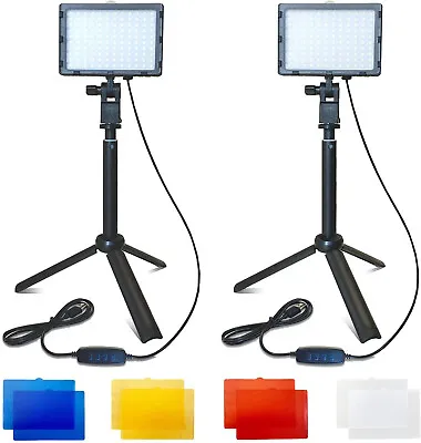 2 Pack LED Photography Video Light Portable Adjustable Low Angle Tripod USB • $24.99