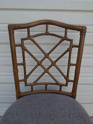 Fretwork Side Chair Bamboo Regency Chinese Chippendale West Indies Rattan East • $199