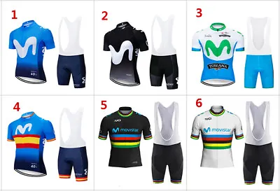 Movistar Short Sleeve Bicycle Men's Bike Cycling Jersey Shirt Shorts Set • $27.99