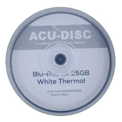 £12.99 • Buy 10x Acu-Disc ® Blu-Ray 6x White Thermal BD-R 25GB