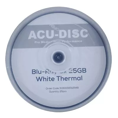 £7.32 • Buy 10x Acu-Disc ® Blu-Ray 6x White Thermal BD-R 25GB