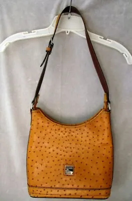 Usa Vintage Dooney & Bourke Shoulder Bucket Bag Tan Ostrich Leather • $40