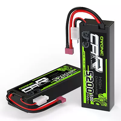 2X Ovonic 7.4V 50C 5200mAh 2S LiPo Battery Deans Hardcase For RC Car Truck Boat • $27.45