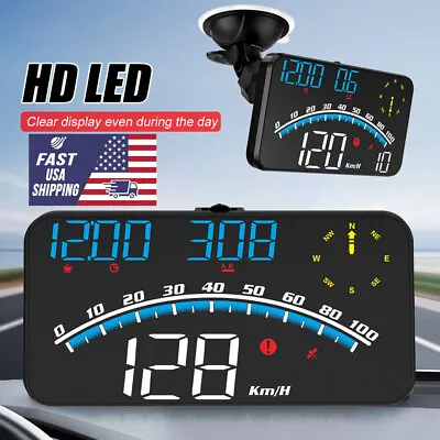 5  Digital Speedometer GPS Car HUD Head Up Display MPH Overspeed Alarm Universal • $28.04