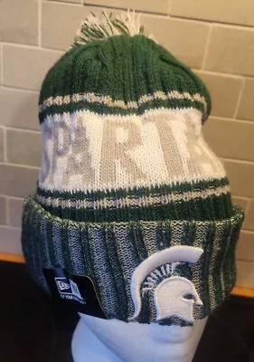 Michigan State Spartans Cold Weather Hat With Pom Topper Adult One Size Fits... • $18