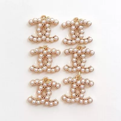 Vintage Designer Pearl CC Button STAMPED | 6 PC Bundle • $60