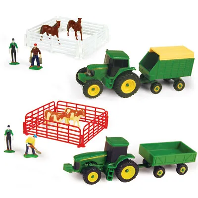$19 • Buy 20pc John Deere Figurines/Tractor/Wagon W/ Brown Cow/Horse Kids Farm Toy Set 3y+