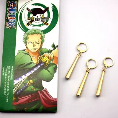 Hot One Piece Anime Roronoa Zoro Cosplay Ear Drop Dangle Earrings Ear Nail Clip- • $9.88