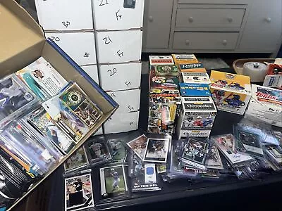 Huge Football And Baseball Card Lot LOTS OF VALUE 🔥🔥🔥 Rookies And Autos! • $0.01