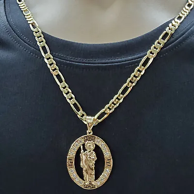 14K Gold Plated Saint Jude Pendant With Chain Medalla San Judas Oro Laminado  • $20