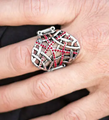 $5 • Buy Paparazzi Ring - Controlled Chaos - Red