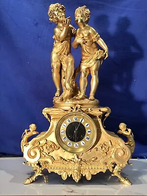 1844 Antique French Japy Freres Strikes Key Woundbronzemetal Figural Clock • $1800
