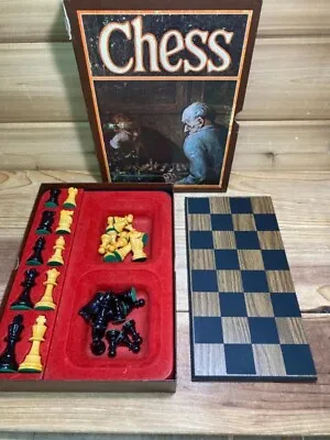$34.95 • Buy Vintage 3M  Bookshelf  Chess Set   Staunton  French Wood  Weighted Chessmen 1970