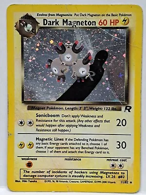 Dark Magneton 11/82 Team Rocket Holo Rare WOTC 2000 Pokemon Card HP CREASES • $7.71