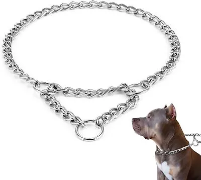 HAPPY HACHI Half Check Dog Collar Martingale Dog Chain Collars Semi Choke All  • £11.46