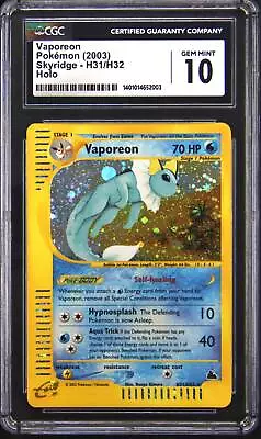 2023 Pokemon Skyridge H31 Vaporeon Holo Rare Pokemon TCG Card CGC 10 Gem Mint • $700