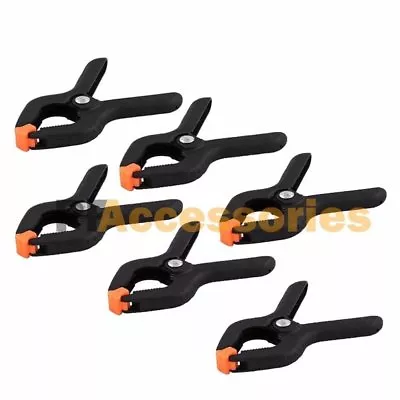 6 Pcs 2.7  Inch Mini Plastic Spring Clamps Tips Tool Clip 1  Jaw Opening • $7.69