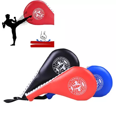 TKD MMA Training Taekwondo Double Kick Paddle Kick Pad Strike Punches Punching • £7.35