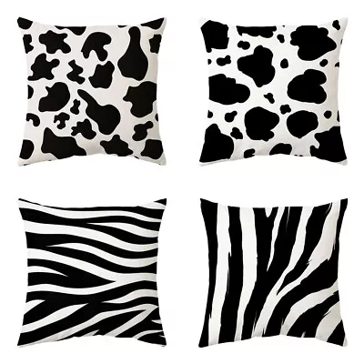 45cm Cow Zebra Print Cushion Cover Sofa Bed Car Throw Pillow Case Decor Gift • £5.49