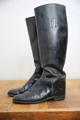 Marlborough Mens Vintage Black Leather Size 6 A English Riding Boots England • $89.99