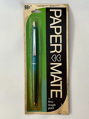 Vintage Paper Mate Ninety-Eight Double Heart Ballpoint Pen Turquoise Rare Sealed • $34.99