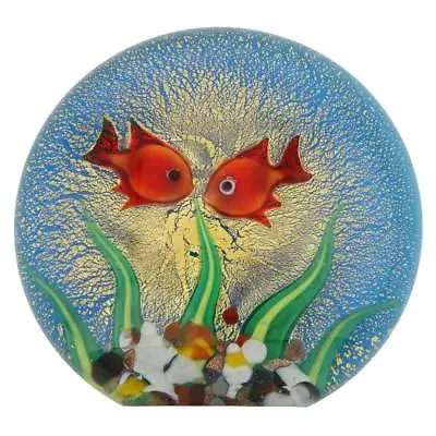 GlassOfVenice Murano Glass Aquarium With Goldfish And Sun • $149.95