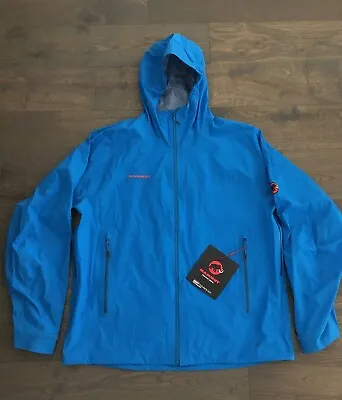 NWT Mens Mammut Chelan HS Hooded Lightweight Imperial Blue Rain Jacket Sz XXL • $189