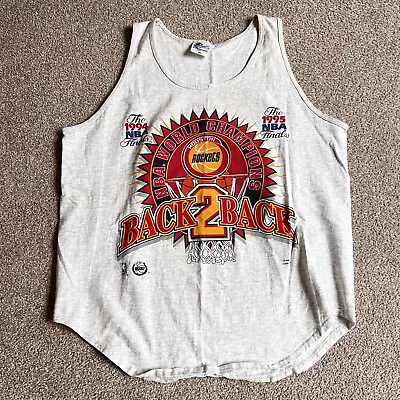 Vintage 90s Houston Rockets NBA Back 2 Back Champions Tank Top Shirt Adult XL • $19