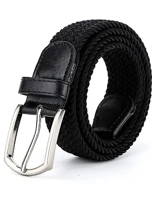 Mens BeltElastic Braided Belt Unisex  Braided Elastic Stretch Woven Belt Web • £5.59