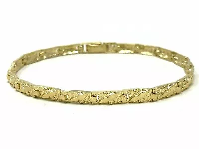 Men's 14k Yellow Gold Solid Nugget Bracelet 6.5 - 7  4.75mm 9 Grams • $540.49