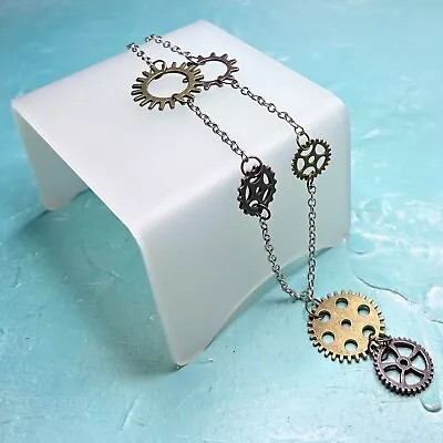 Long Steampunk Cog Necklace - New With Tags Unusual Edgy Handmade Punk • £9.99