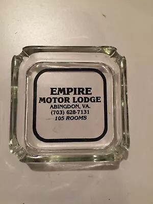 Vintage ABINGDON VA. EMPIRE MOTO LODGE GLASS ASHTRAY • $5