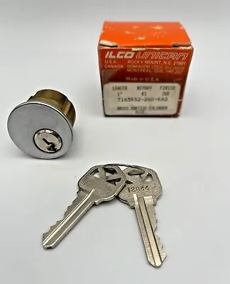 Mortise Cylinder Ilco Solid Brass 1'' Long Satin Chrome 26D Kwikset Keyway • $19.95