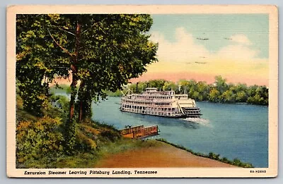 Excursion Steamer Leaving Pittsburg Landing Tennessee Hardin County Postcard 735 • $8.80