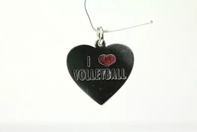 925 Sterling Silver  I Heart Volleyball  Heart Shaped Charm 2.2 Grams (PEN3516) • $26.10