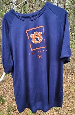 Auburn University Tigers Under Armour Adult Xxl Blue Football Shirt Great Shape • $13