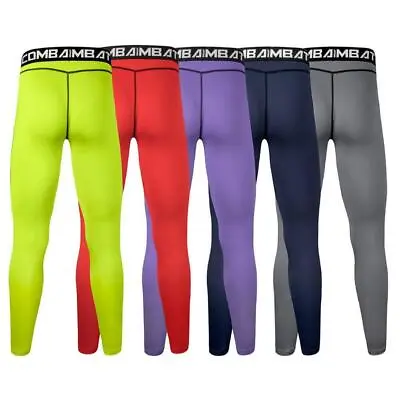 Men's Compression Base Layer Sports Pants Leggings Running Bottoms Tight M4L3 • £8.03