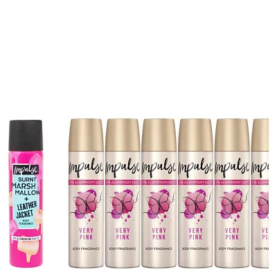 (1L|47.62) 7x75ml Pulse Deospray Body Fragrance Spray Very Pink + Marsh Mallow • £21.69