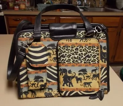 Vintage Lady's Handbag / Purse African Animal Print With Zebra Stripes / Leopard • $9.99