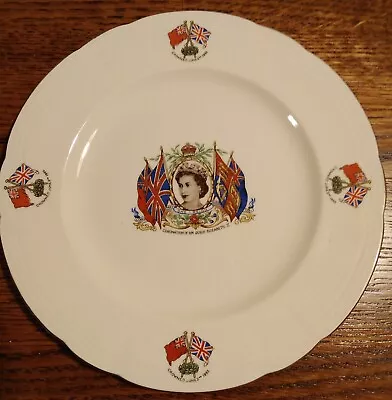 Queen Elizabeth II Coronation Plate (1953) -- 7  -- By Alfred Meakin England • $15